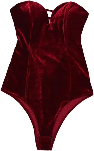 Vista 5 de Body de terciopelo para mujer, estilo vintage, estilo Bandeau