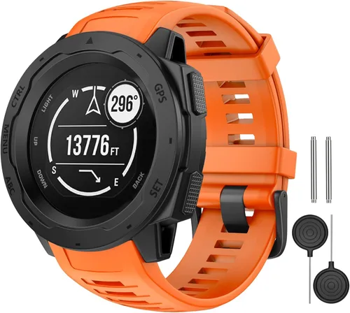 Vista 7 de Compatible con Garmin Instinct Band, correa de repuesto de silicona suave para Garmin Instinct 2/Solar/Tactical