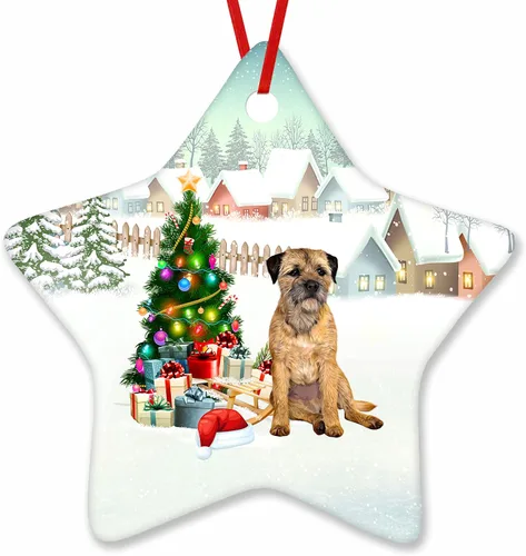 Vista 115 de Prezzy Airedale Terrier - Adorno para decoración de árbol de Navidad, regalos lindos para amantes de los perros, para familiares y amigos, nuevo