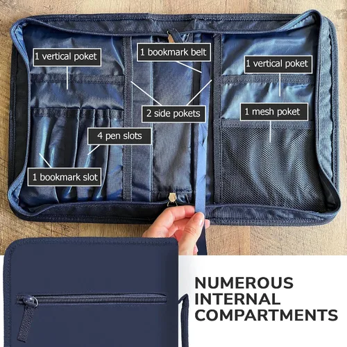 Vista 43 de DEHITE Funda para la Biblia para mujer, bolsas de transporte de la Biblia, tamaños medianos y grandes, ranuras para bolígrafos, tela de primera