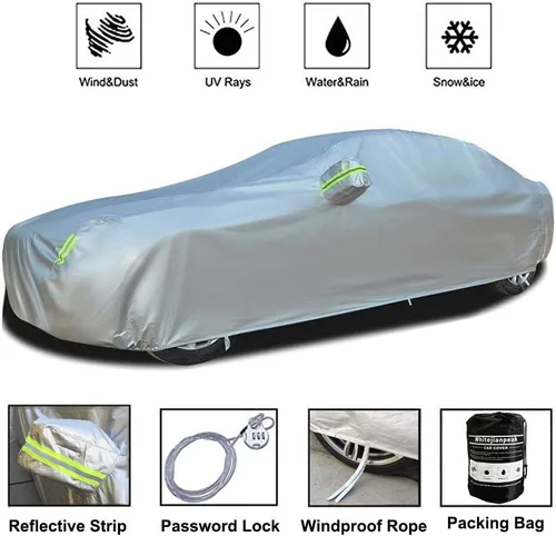 Vista 2 de Funda para coche con funda impermeable para coche Ferrari 488 Pista Spider para todo tipo de clima, transpirable, forro de algodón, ajuste