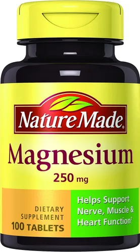 Vista 11 de Nature Made Magnesio 250 mg, suplementos de magnesio para hombres y mujeres, apoyo para la salud muscular, cardíaca, ósea y nerviosa, 90 cápsulas