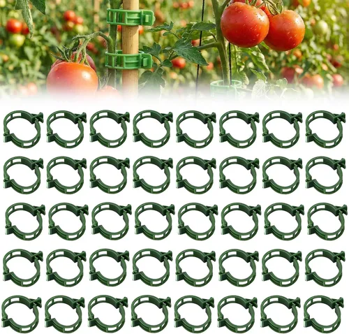 Vista 10 de Clips para plantas de jardín, clip de plástico seguro para plantas trepadoras, clips de tomate portátiles para plantas trepadoras, clip de soporte