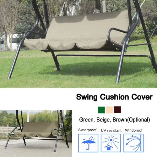 Vista 2 de Cojín de banco para columpio de patio de 3 plazas, funda para silla planeadora, 59.1 x 19.7 in