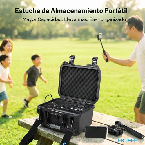 Vista 9 de Lekufee Funda rígida impermeable para DJI Osmo Action 6, Osmo Action 5 Pro/4/3, combo de aventura, combo estándar y más accesorios (solo funda)