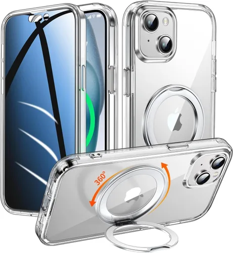 Vista 19 de Funda de privacidad para iPhone 13/iPhone 14 con soporte de 360° [protector de pantalla antiespía integrado] [compatible con MagSafe]