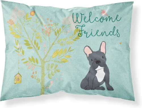 Vista 107 de Caroline's Treasures BB7625PILLOWCASE - Funda de almohada decorativa de tela con texto en inglés "Welcome Friends" Airedale Terrier estándar