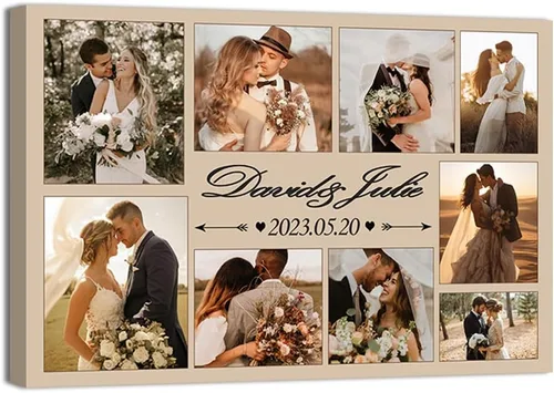 Vista 10 de QIXIANG Collage de fotos personalizado para decoración de pared, impresiones en lienzo con fotos de tu bebé, regalo personalizado para marcos H10
