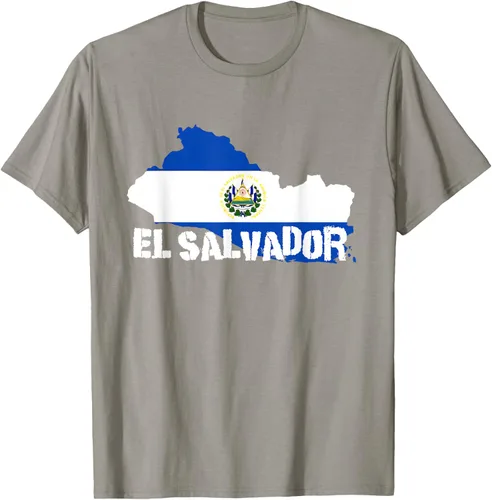 Vista 29 de Camiseta con la bandera de El Salvador, mapa de El Salvador, camiseta de Salvador para mujer, Negro