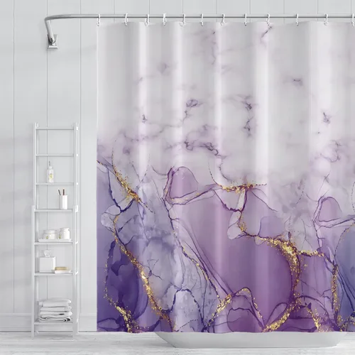 Vista 18 de Cortina de Ducha Floral Bohemia Negra Flores de Mediados de Siglo Botánica Moderna Elegante Estética Cortina de Ducha para Decoración de Baño