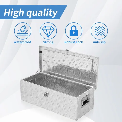 Vista 4 de Caja de herramientas de aluminio para camión de 30 pulgadas, cajas de herramientas para camioneta, caja de herramientas para caravana, ATV