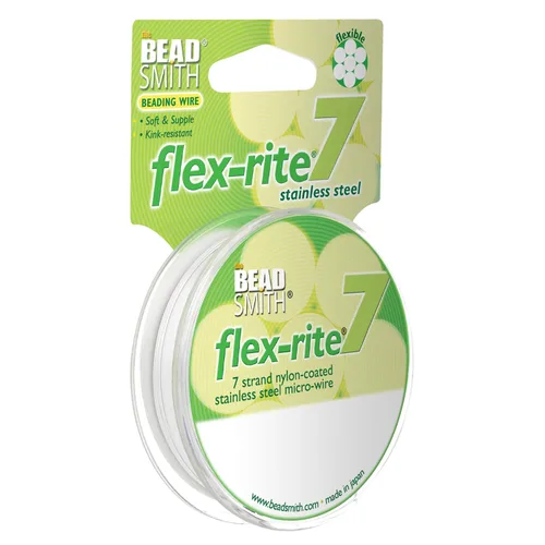 Vista 44 de The Beadsmith Flex-Rite - Alambre de acero inoxidable recubierto de nailon Transparente: 30 pies