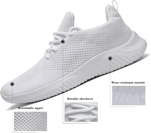 Vista 5 de Zapatos de tenis sin cordones para hombre, ligeros, transpirables, informales, suela suave, malla para el trabajo, gimnasio, tenis