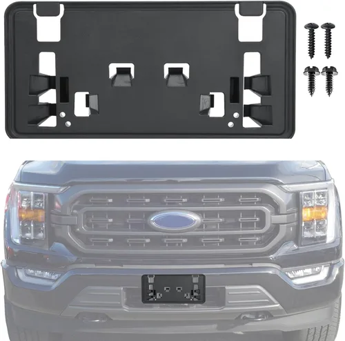 Vista 8 de Reemplazo para Soporte de Marco de Placa de Matrícula del Parachoques Delantero 2018-2020 Ford F150 JL3Z17A385BA
