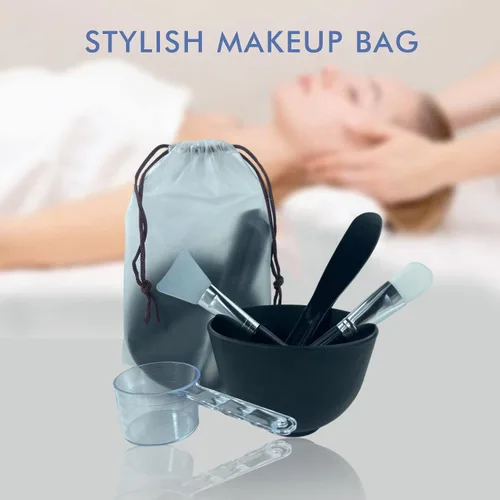 Vista 6 de Juego de tazones para mezclar mascarillas faciales 5 en 1, kit de herramientas de máscara facial de calidad de spa con aplicador de cepillo