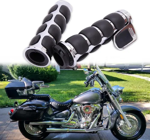 Vista 2 de DREAMIZER 25.4MM Motorcycle Handlebar Grips 1 inch Compatible with Honda Shadow Spirit 750 Valkyrie Fury VTX1300 VTX1800 VT400 VT750 VT1100 - Smooth