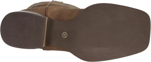 Vista 8 de J's.o.l.e Botas vaqueras para mujer, punta cuadrada, pantorrilla ancha, botas vaqueras bordadas