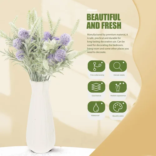 Vista 4 de DECHOUS Plantas artificiales, 2 unidades, flores artificiales de diente de león, hierba de pampa, cola de conejo, decoración de hierba sintética