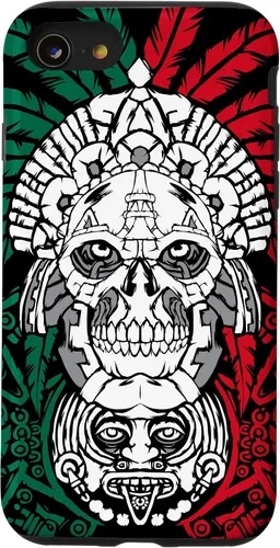 Vista 18 de Aztec Warrior Skull - Funda para iPhone 17, diseño de antepasados mexicanos