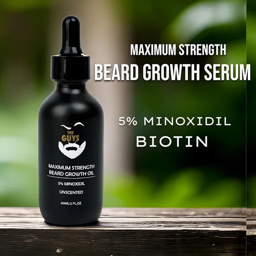 Vista 3 de Aceite de crecimiento de barba de minoxidil al 5%, 2 onzas