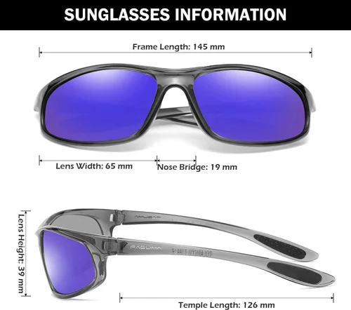Vista 38 de Gafas de sol deportivas polarizadas para hombres, ciclismo, conducción, pesca, protección UV400