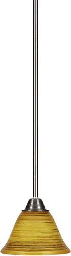 Vista 60 de Toltec Lighting Paramount - Mini colgante de 1 luz en acabado negro mate con cristal de arte perla de 7 pulgadas y estilo negro