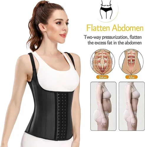Vista 4 de Entrenador de cintura de látex para mujer, corsé de entrenamiento deportivo bajo el busto, faja moldeadora de reloj de arena