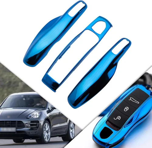 Vista 21 de x xotic tech Funda Protectora de Carcasa de Llavero Inteligente Estilo Fibra de Carbono Compatible con Porsche Boxster Cayenne Panamera Cayman Macan