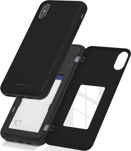 Vista 22 de GOOSPERY Funda para iPhone 8 Plus, iPhone 7 Plus con tarjetero y protector de doble capa, color negro