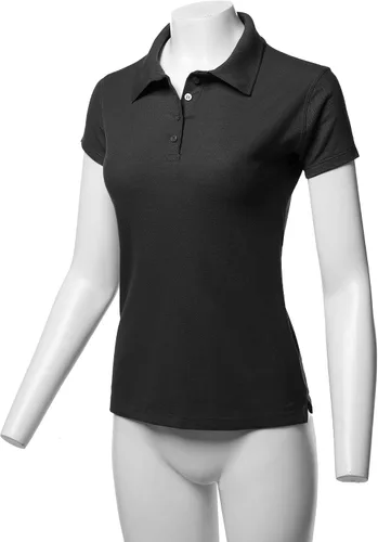 Vista 5 de A2Y Camisa polo básica casual Essentials de 4 botones para mujer, de algodón, piqué