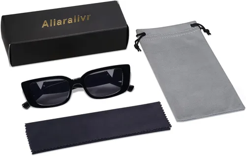 Vista 29 de Allarallvr Lentes de sol rectangulares para mujer, estilo retro de los años 90, Y2K, clásicos, vintage, cuadrados, AR82037