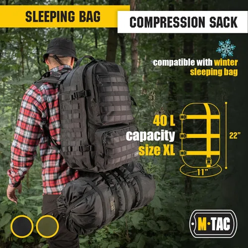 Vista 6 de M-Tac Saco de compresión para saco de dormir militar resistente al agua, bolsa de compresión ligera de nailon para viajes, campamento, senderismo