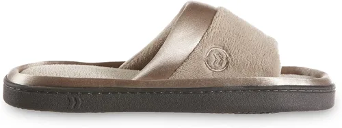 Vista 4 de isotoner Pantuflas de microterry suaves para mujer, con ribete satinado y plantilla cómoda