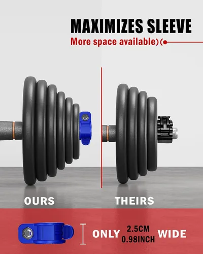 Vista 4 de Mini Pro Barbell Clips de 1 pulgada I Collar de barra ajustable de varios tamaños I Abrazaderas de barra de 1 pulgada, clips de peso de liberación