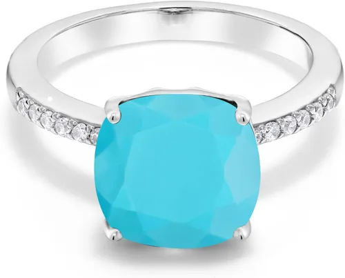 Vista 20 de Gem Stone King Anillo de compromiso de plata de ley 925 con piedra preciosa de corte cojín de 0.39 pulgadas Anillo de compromiso de aniversario