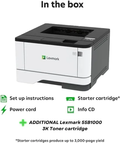 Vista 4 de Lexmark MS431DN Impresora láser - Monocromo - 42 ppm Mono - 2400 dpi - Impresión dúplex automática - 100 hojas de entrada - Gigabit Ethernet