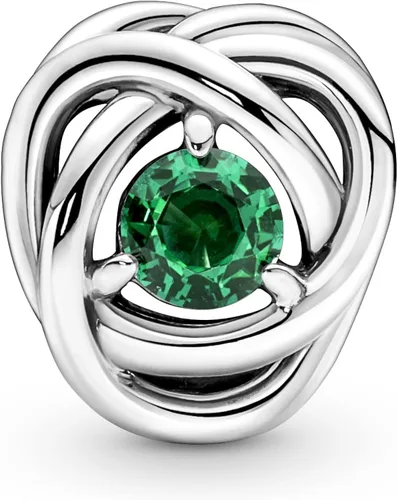 Vista 2 de PANDORA Colgante de plata de ley con cristal verde real, Plata esterlina, cristal