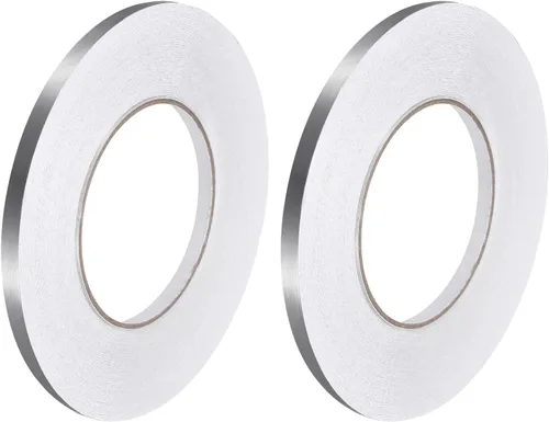 Vista 12 de uxcell 2 calcomanías autoadhesivas de papel de aluminio de 0.2 pulgadas x 164 pies para decoración de huecos, tira de cinta adhesiva impermeable