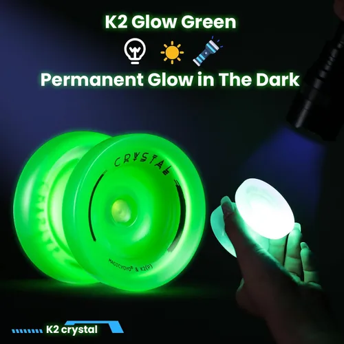 Vista 6 de MAGICYOYO Responsive Yoyos - Paquete de 2 yoyos de metal V12 + yoyo de plástico K2 verde brillante, yoyo profesional para niños, yoyo de doble