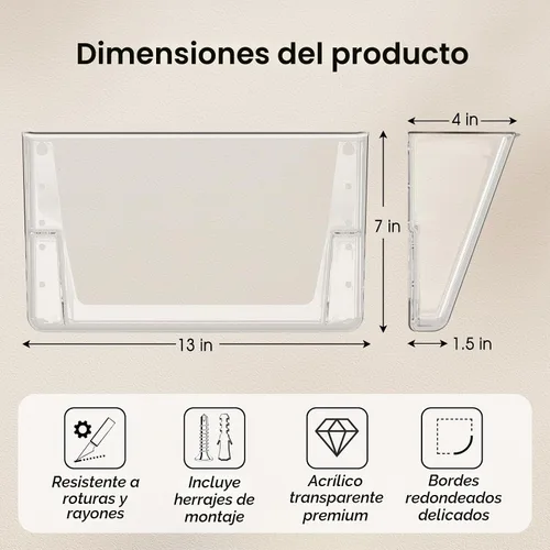 Vista 3 de MaxGear - Paquete de 4 bolsillos de acrílico transparente
