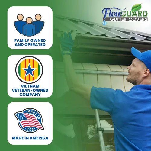 Vista 6 de FlowGuard Fabricado en EE.UU. Sistema Profesional de Bricolaje de Cubierta de Canalón de Alto Despeje de 5 Pulgadas y 50 Años - Blanco - Protectores