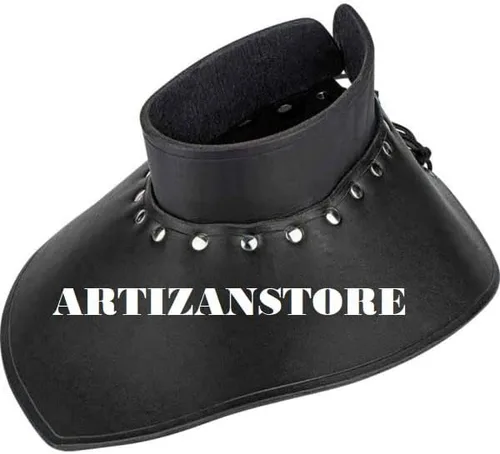 Vista 5 de ARTIZANSTORE Gorget medieval con cuello Armadura Look Elegante Cuello Armadura de cuero