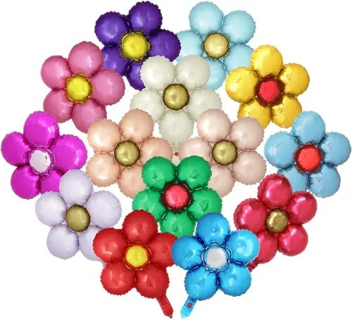 Vista 13 de Globos de rosas rojas 3D para decoración de flores para niñas, suministros de princesa rosa, decoración romántica, paquete de 6 globos de papel