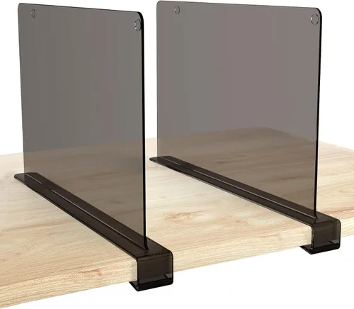 Vista 22 de HBlife 6 separadores de estantes negros, organizador vertical de bolso para armario, perfecto para suéteres, camisas, bolsos en el dormitorio