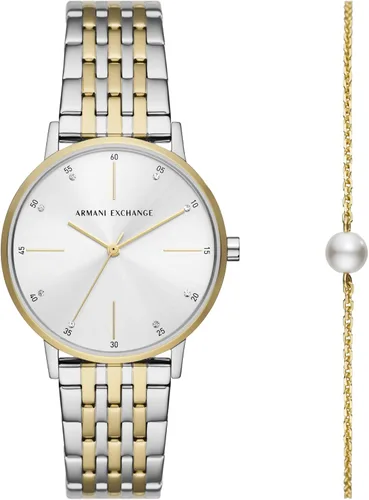 Vista 9 de A X Armani Exchange Reloj de mujer, reloj de tres manecillas para mujer con correa de acero inoxidable o cuero