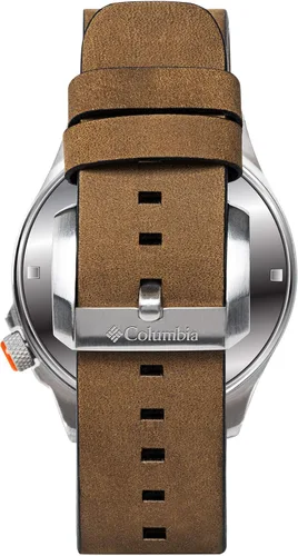 Vista 3 de Columbia College Collegiate correa de cuero de cuarzo de acero inoxidable, marrón, 22 reloj casual (Modelo CSC02-010)
