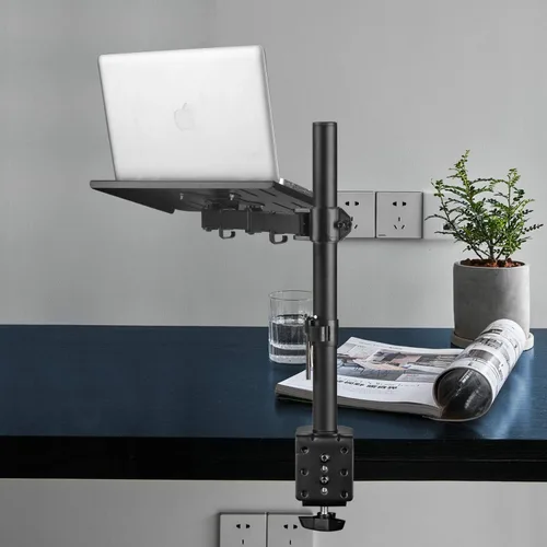 Vista 7 de Suptek - Soporte de escritorio para portátil con brazo ajustable para monitor único con bandeja ventilada, hasta 17 pulgadas, soporta hasta 22 libras