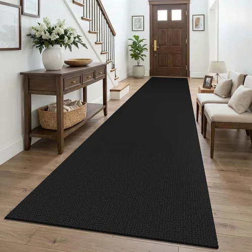 Vista 228 de KOZYFLY - Tapete para puerta de interior, lavable, pequeña, antideslizante, con respaldo de goma, felpudo de algodón para el hogar, color negro