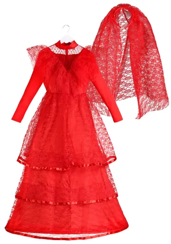 Vista 11 de Vestido de novia gótico rojo Multicolor