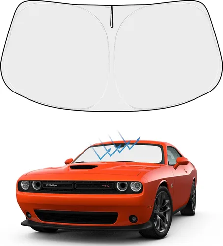 Vista 193 de Proadsy Parasol para parabrisas Rivian R1S 2022-2025 2026 de 4 capas plegable, protector de parasol frontal que bloquea los rayos UV, mantiene